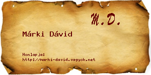 Márki Dávid névjegykártya