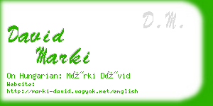 david marki business card